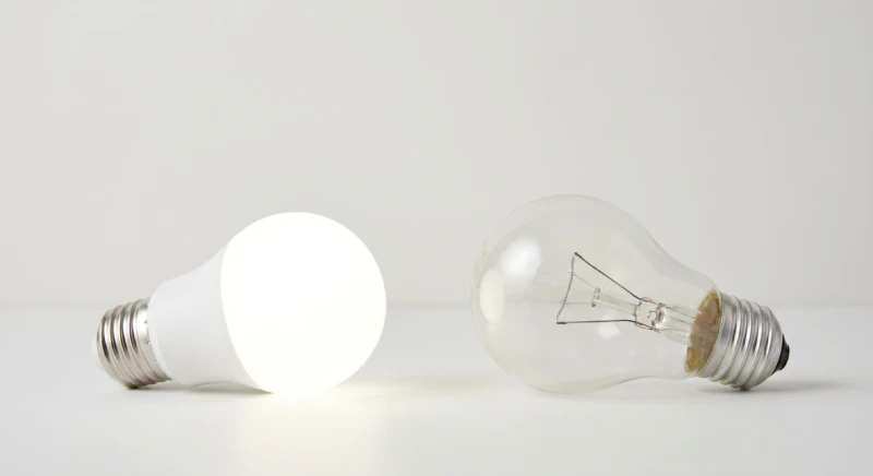 Comparación bombilla LED vs incandescente para reducir la factura de luz en Móstoles